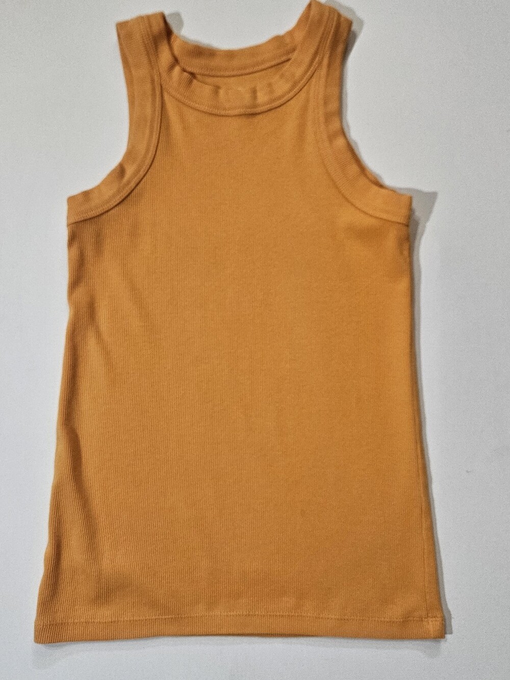 Loft Rib Knit Tank Top Womens Size XS Mustard Y2K Minimalist Summer Wear